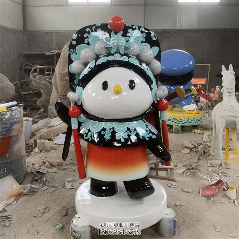 街景小品提供-商场素材-抽象戏曲雕塑