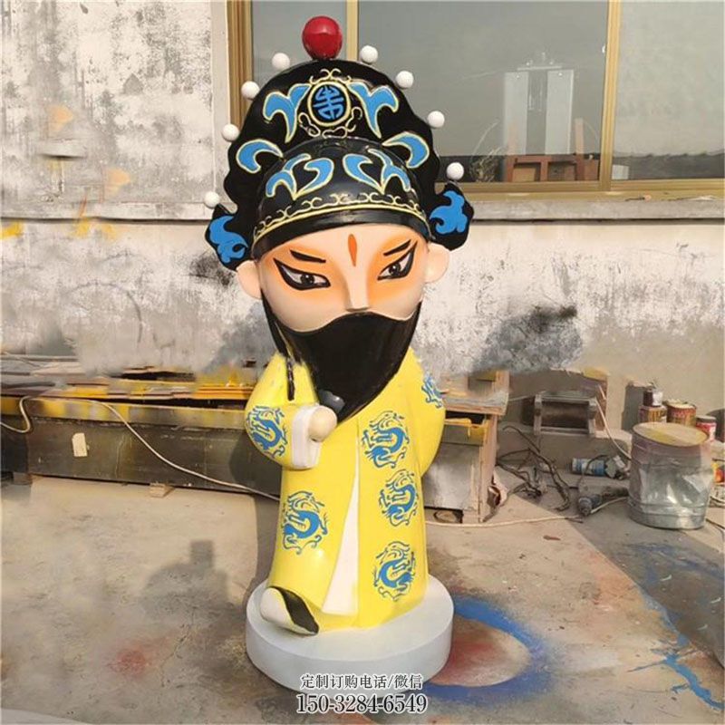 街景小品生产商-抽象设计-锻钢唱戏雕塑