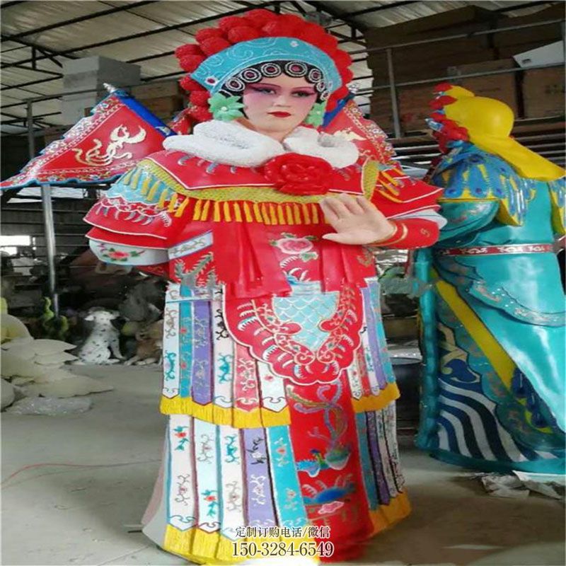 街景小品提供-商场素材-抽象唱戏雕塑