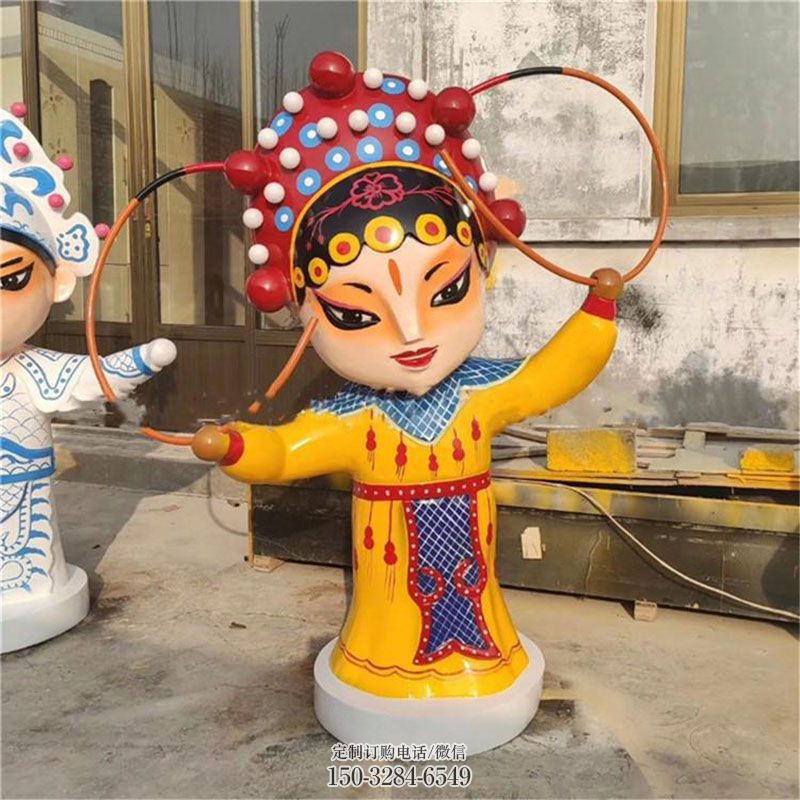 彩钢制作制造商-公园文化-唱戏雕塑抽象