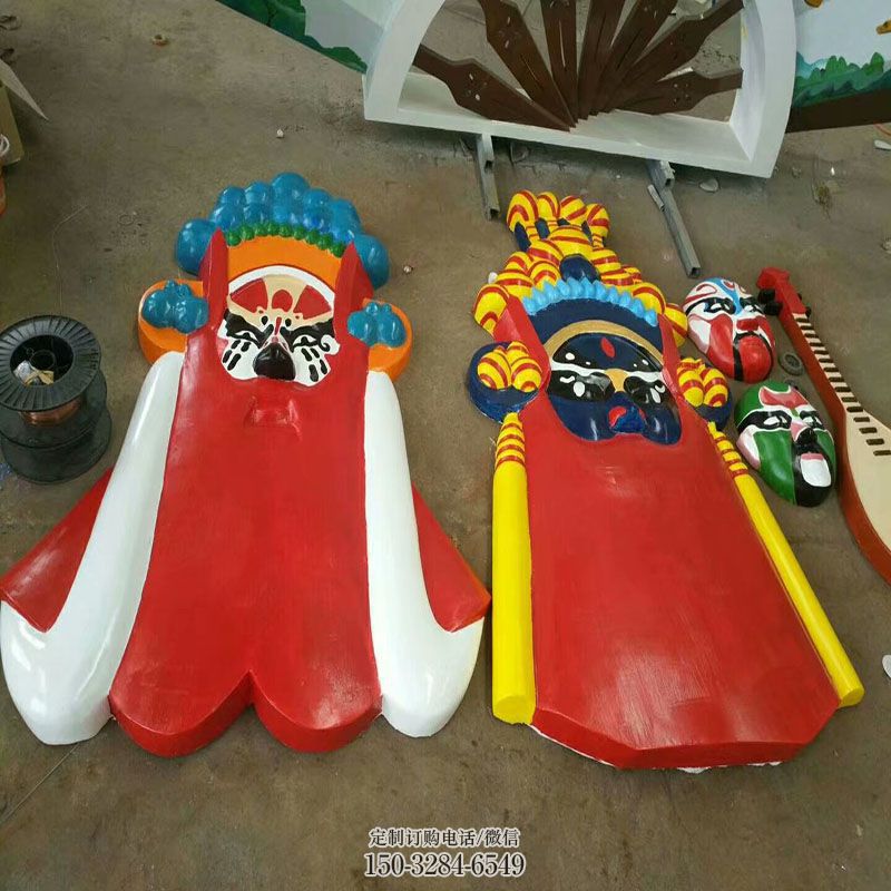 彩钢制作制造商-公园文化-脸谱雕塑抽象