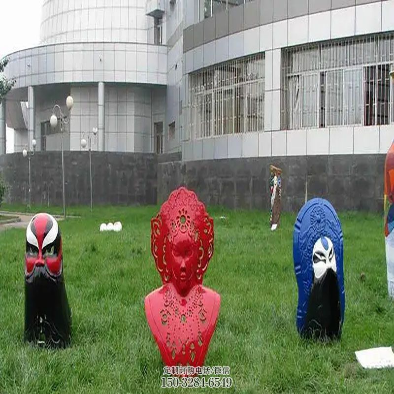 花园小品通用-步行街展示-面具雕塑生产