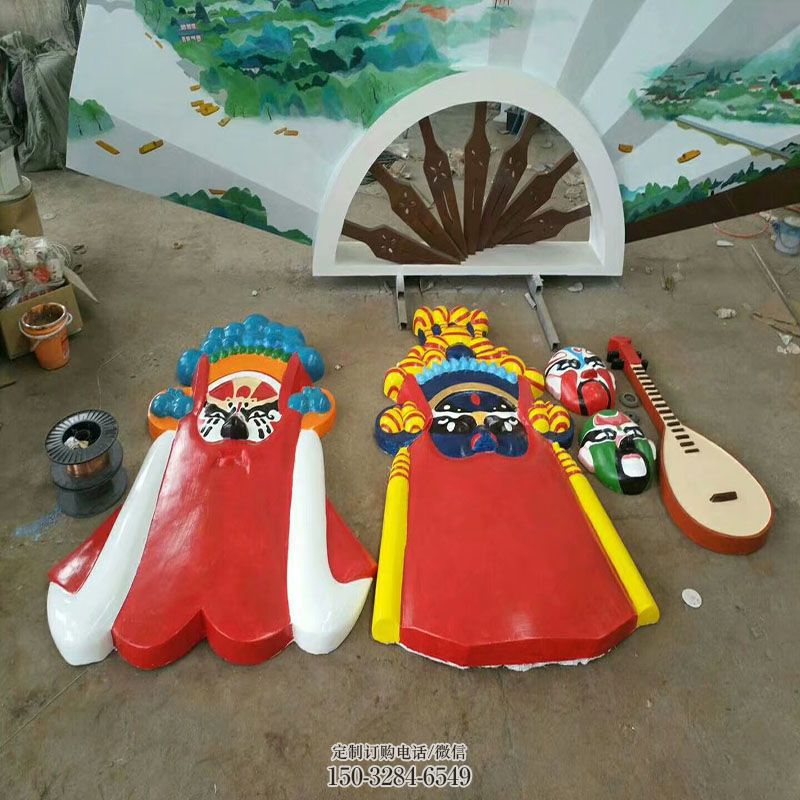 景区案例订做-医学院标志-园林面具雕塑