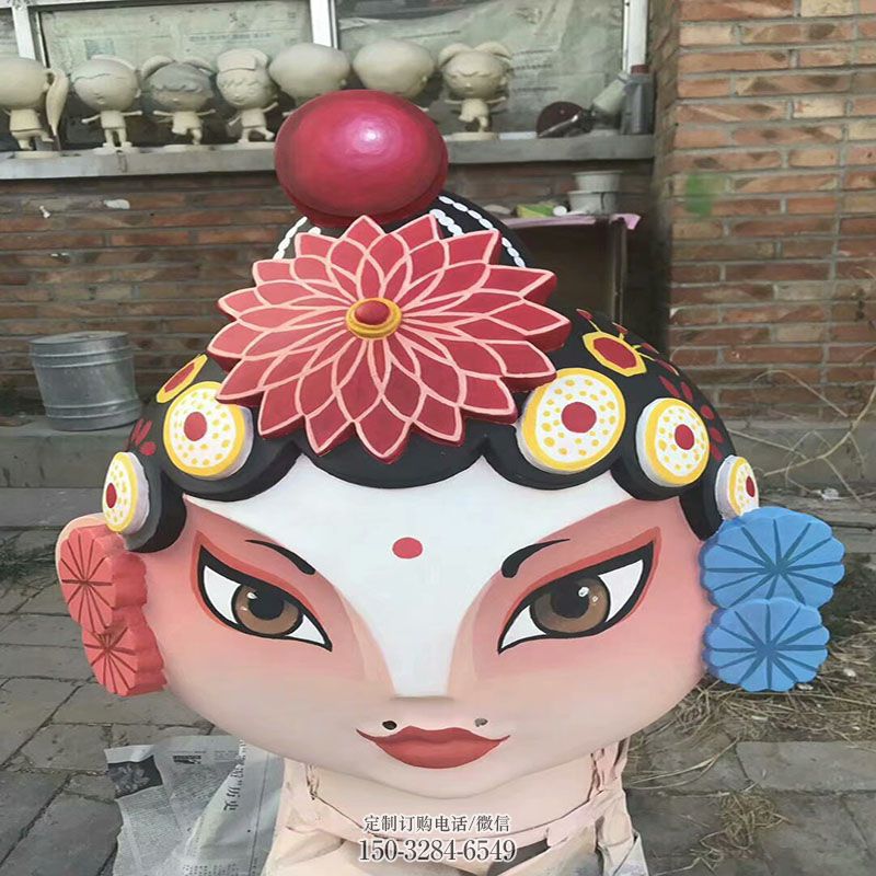街景小品生产商-抽象设计-锻钢花旦雕塑