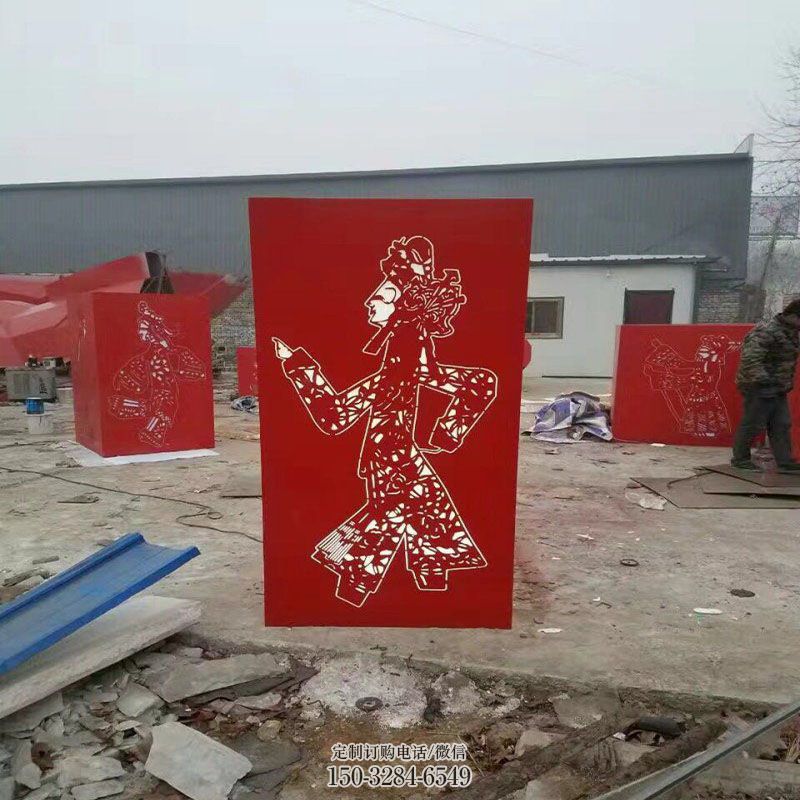 别墅区皮影雕塑 仿真传统雕塑 大型雕塑